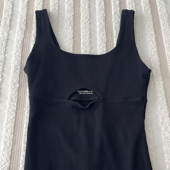 Abercrombie & Fitch Soft Collection Black Ribbed Knit Cutout Bodysuit NW… - Picture 3 of 7